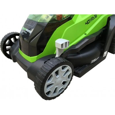 Газонокосилка аккумуляторная GREENWORKS G40LM35K2, 35см, несамоходная, 2Ач, с 1 АКБ, с ЗУ [2501907ua]