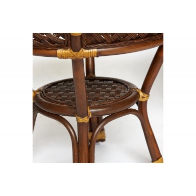 Комплект террасный Tetchair ANDREA (стол кофейный со стеклом + 2 кресла + подушки) ротанг, 64x67x92см / D60x55, Pecan Washed (античн. орех) 12994