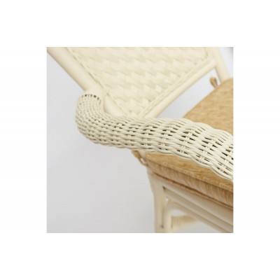 Комплект террасный Tetchair ANDREA (стол кофейный со стеклом + 2 кресла + подушки) ротанг, 64x67x92см / D60x55, TCH White (белый) 13337