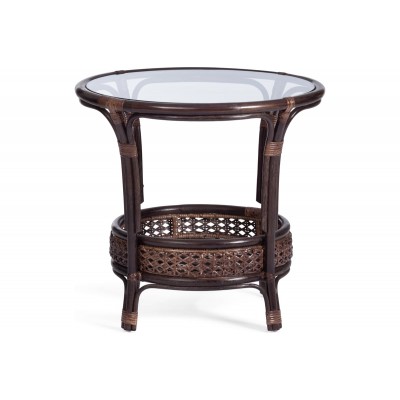 Комплект Tetchair 'PELANGI' 02/15 стол со стеклом + 4 кресла, с подушками, ротанг, кресло 65x65x77 см, стол 64x61 см, walnut (грецкий орех) 15198