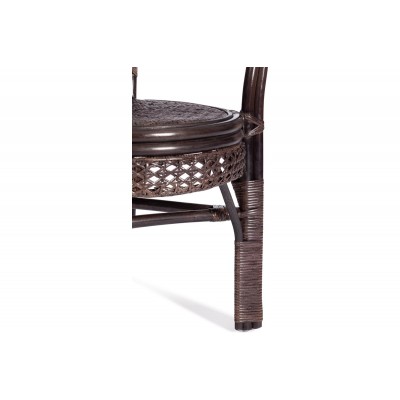 Комплект Tetchair 'PELANGI' 02/15 стол со стеклом + 4 кресла, с подушками, ротанг, кресло 65x65x77 см, стол 64x61 см, walnut (грецкий орех) 15198