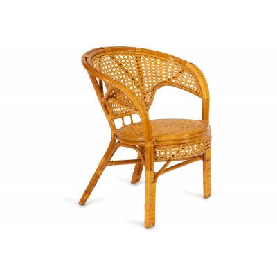 Комплект Tetchair PELANGI 02/15 стол со стеклом, 4 кресла без подушек, ротанг, мед 10084