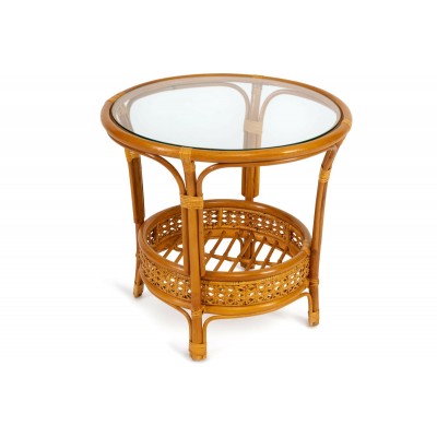 Комплект Tetchair PELANGI 02/15 стол со стеклом, 4 кресла без подушек, ротанг, мед 10084