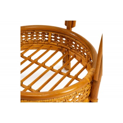 Комплект Tetchair PELANGI 02/15 стол со стеклом, 4 кресла без подушек, ротанг, мед 10084