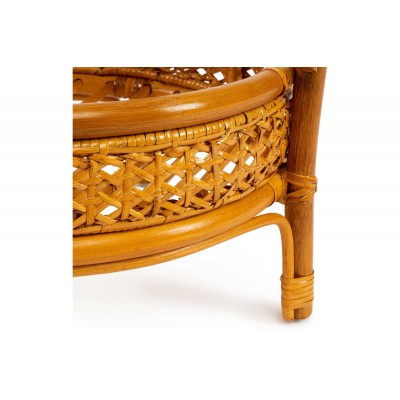 Комплект Tetchair PELANGI 02/15 стол со стеклом, 4 кресла без подушек, ротанг, мед 10084
