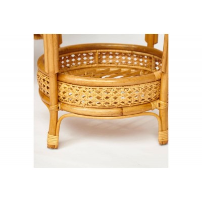Террасный комплект Tetchair PELANGI стол со стеклом, 2 кресла, без подушек, ротанг 13345