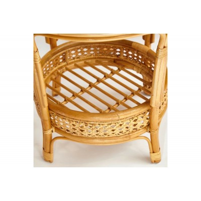 Террасный комплект Tetchair PELANGI стол со стеклом, 2 кресла, без подушек, ротанг 13345