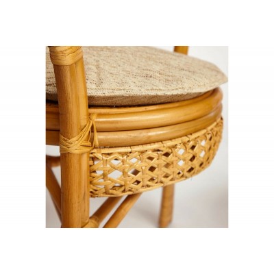 Террасный комплект Tetchair PELANGI стол со стеклом, 2 кресла, без подушек, ротанг 13345