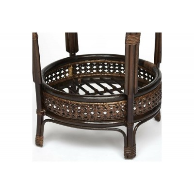 Террасный комплект Tetchair PELANGI стол со стеклом, 2 кресла, без подушек, ротанг 13344