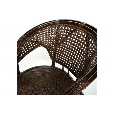 Террасный комплект Tetchair PELANGI стол со стеклом, 2 кресла, без подушек, ротанг 13344