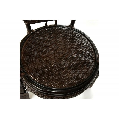 Террасный комплект Tetchair PELANGI стол со стеклом, 2 кресла, без подушек, ротанг 13344
