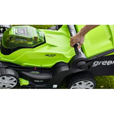 Газонокосилка аккумуляторная GREENWORKS G24X2LM41, 41см, 4Ач, с ЗУ [2512607ud]