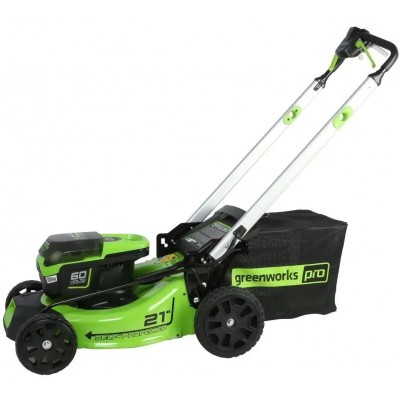 Газонокосилка аккумуляторная GREENWORKS GD60LM51SPK4, 51см, самоходная, 4Ач, с ЗУ [2514307ub]