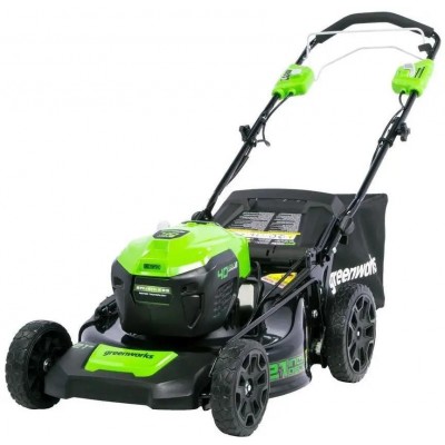 Газонокосилка аккумуляторная GREENWORKS GD40LM46SPK4, 46см, самоходная, 4Ач, с ЗУ [2506807ub]