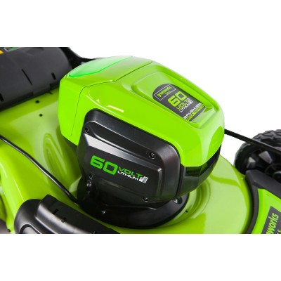 Газонокосилка аккумуляторная GREENWORKS GD60LM46HP, 46см, несамоходная, без АКБ, без ЗУ [2502807]