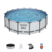 Bestway 5612Z BW Каркасный бассейн Steel Pro Max 488х122см, 19480л, фил.-насос 5678л/ч, лестница, тент