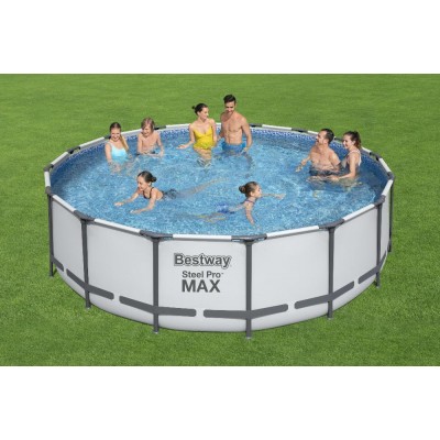 Bestway 5612Z BW Каркасный бассейн Steel Pro Max 488х122см, 19480л, фил.-насос 5678л/ч, лестница, тент