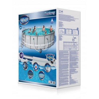 Bestway 56427 BW Каркасный бассейн 549х132см, 26000л, фил.-насос 5678л/ч, лестница, тент