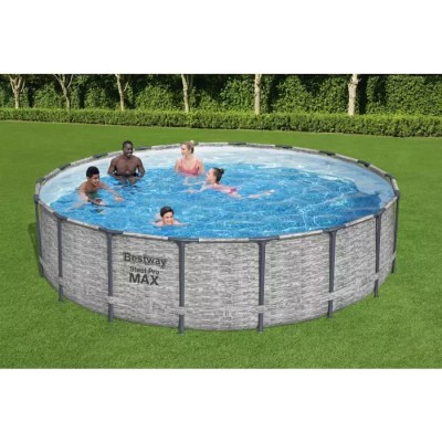Bestway 5618Y BW Каркасный бассейн Steel Pro MAX 549х122см, 23062л, фил.-насос 5678л/ч, лестница, тент