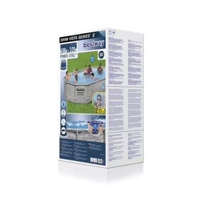 Bestway 56946 BW Каркасный бассейн 488х305х107см Ротанг 7250л, песч.фил.-нас. 3028л/ч, лестница, тент