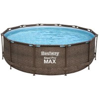 Bestway 5617U BW Каркасный бассейн Steel Pro 5817U BW, 366х122см Ротанг, 10250л, фил.-насос 2006л/ч, лестница