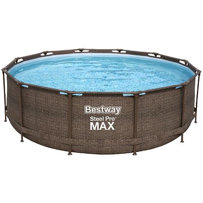 Bestway 5617U BW Каркасный бассейн Steel Pro 5817U BW, 366х122см Ротанг, 10250л, фил.-насос 2006л/ч, лестница