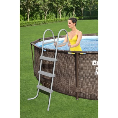 Bestway 56709 BW Каркасный бассейн Steel Pro Max 366х100см Ротанг 9150л, фил.-насос 2006л/ч, лестница