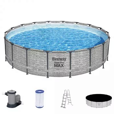 Bestway 5618Y BW Каркасный бассейн Steel Pro MAX 549х122см, 23062л, фил.-насос 5678л/ч, лестница, тент