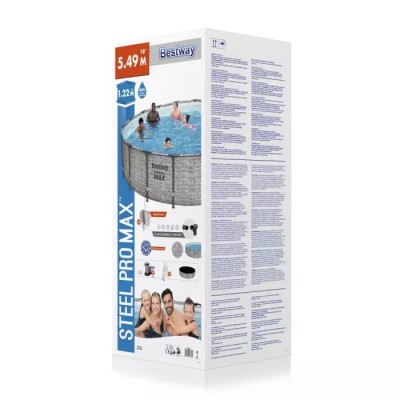 Bestway 5618Y BW Каркасный бассейн Steel Pro MAX 549х122см, 23062л, фил.-насос 5678л/ч, лестница, тент