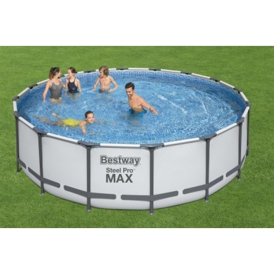 Bestway 5612Z BW Каркасный бассейн Steel Pro Max 488х122см, 19480л, фил.-насос 5678л/ч, лестница, тент