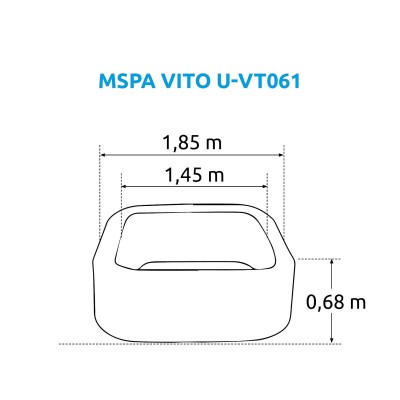 MSpa U-VT062 СПА-бассейн 185х185х68см Vito 930л, квадратный, аэромассаж