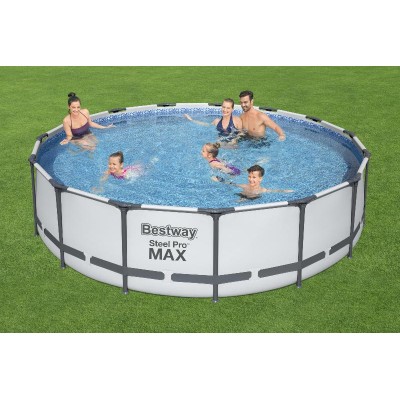 Bestway 56488 BW Каркасный бассейн Steel Pro Max 457х107см, 14970л, фил.-насос 3028л/ч, лестница, тент